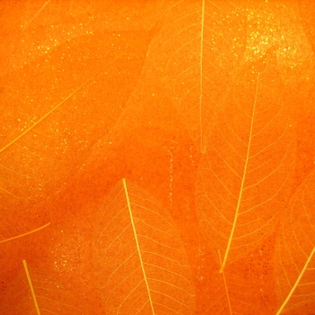Blatt-Tapete GBL-07 Orange mit Glimmer